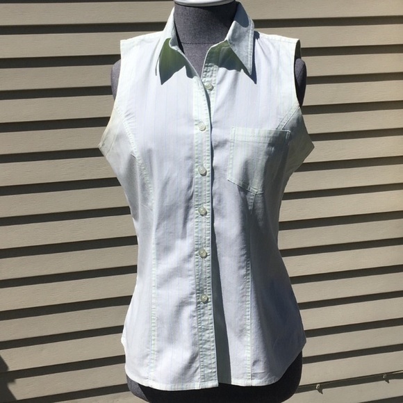 🆕Richard Malcom Sleeveless Button Down Shirt NWOT - Picture 1 of 10